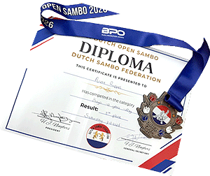 Sambo-Dutch-Open-Urkunde 3. Platz